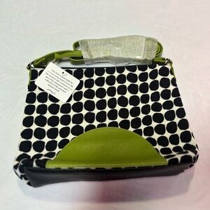 Y2K Handmade Boutique Crossbody Bag with Green Leather Accents